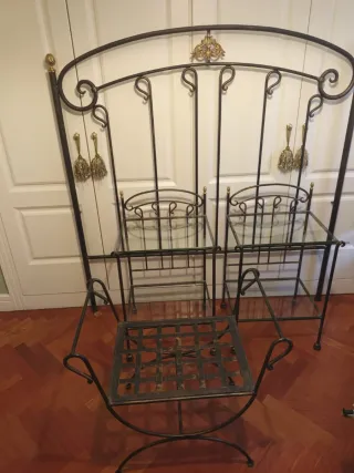 Cabecera forja hierro | 2 mesitas y descalzadora