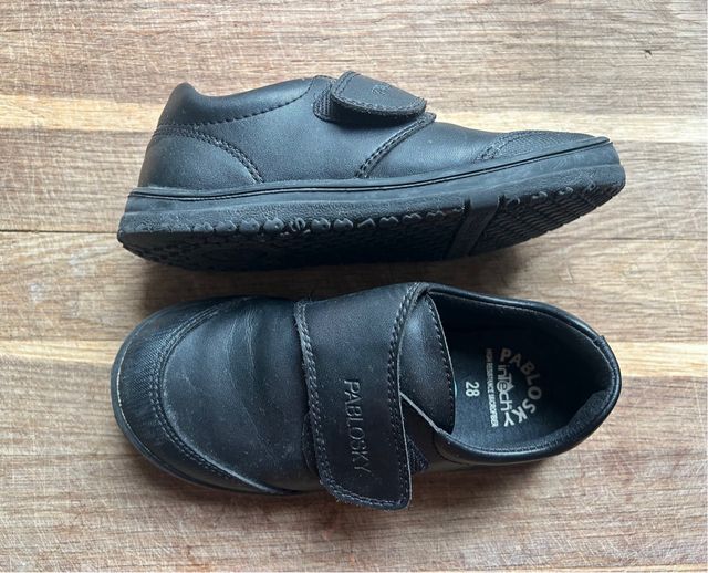Zapatos escolares Pablosky niño piel negro con vel