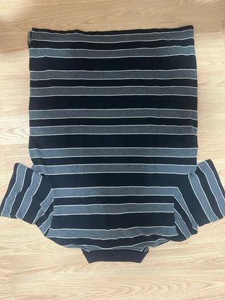Rebook Polo Vintage Rayas gris y negro | 2000s |