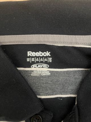 Rebook Polo Vintage Rayas gris y negro | 2000s |