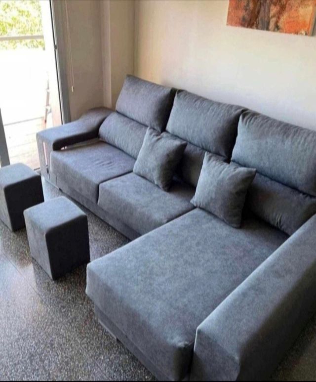 Sofá chaise longue beige