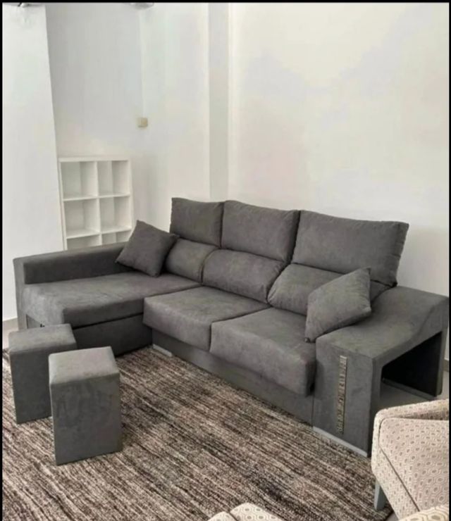 Sofá chaise longue beige