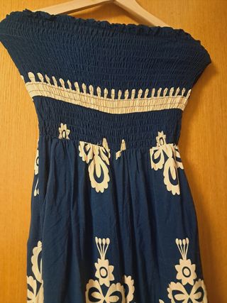 Mono largo palabra de honor azul