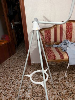 Jaula pajaros azul y blanca