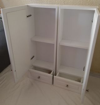 Mueble espejo blanco con cajón (2 unidades)