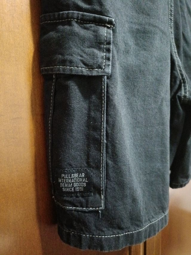 Shorts cargo Pull & Bear estilo vaquero- Talla L