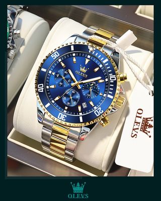 Reloj OLEVS cronógrafo azul-oro