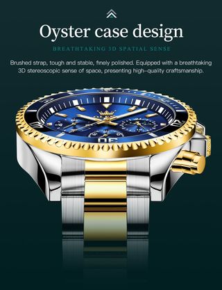 Reloj OLEVS cronógrafo azul-oro