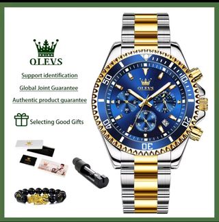 Reloj OLEVS cronógrafo azul-oro