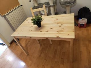 Mesa de madera + silla ikea ivar