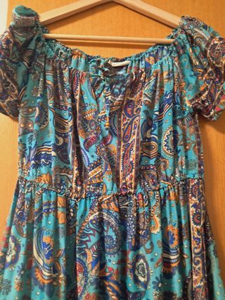 Vestido boho turquesa