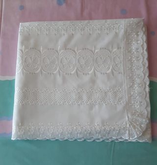 Lenzuola letto singolo Cotone Bianco ricamate