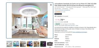Ventilador techo activeallbrite con luz
