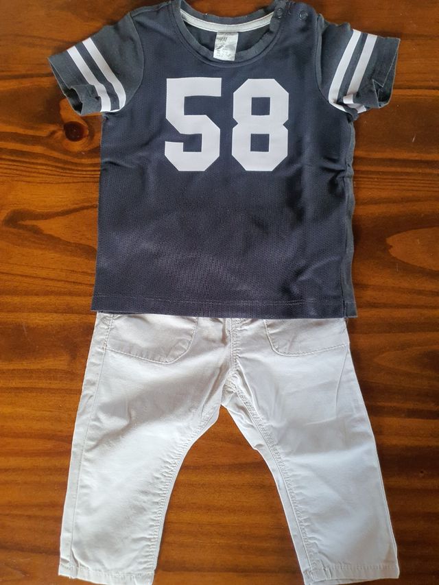 Ropa bebé 6-9m: camiseta+pantalón