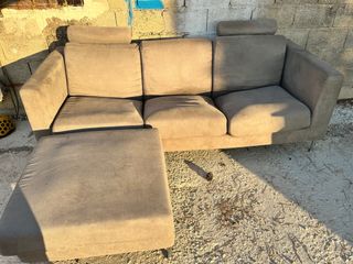 Sofá 3 plazas beige - chaise longue