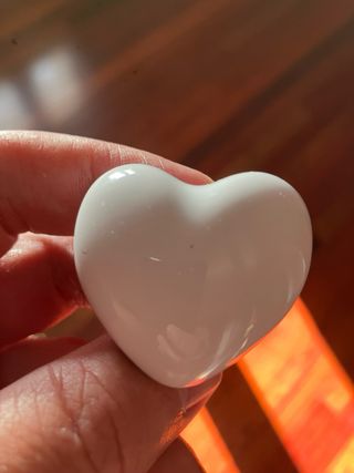 Pomos armario forma corazón blancos - 10 piezas