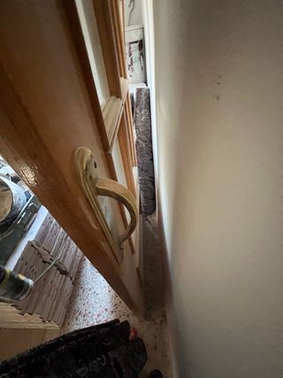 Puerta madera con cristal corredera