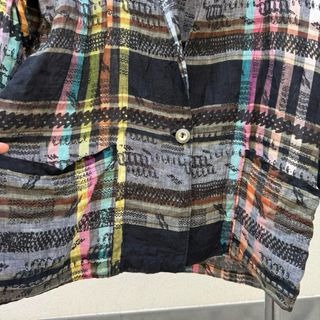 Blazer vintage multicolor misto lino