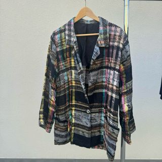 Blazer vintage multicolor misto lino