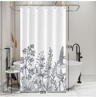 Bovlleetd Flor Cortina de Ducha Pequeño