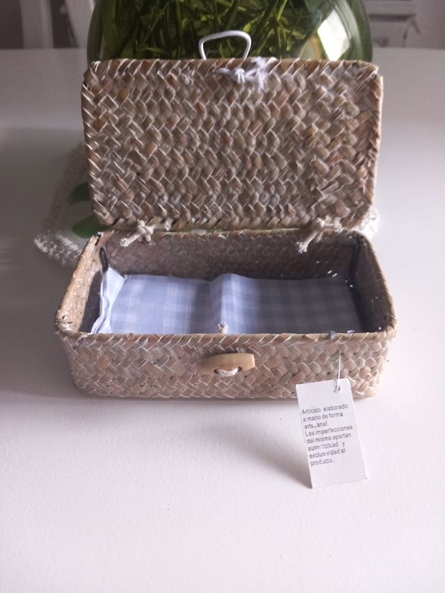 Joyero artesanal mimbre beige