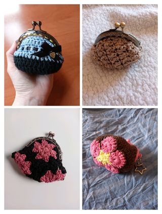 4 Monederos Ganchillo - Crochet
