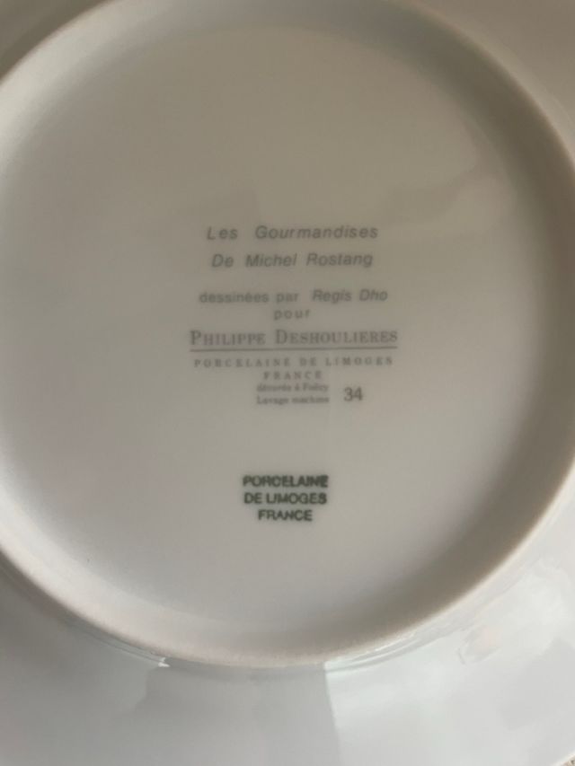 Platos Porcelana Limoges Francia.Philippe Deshouli