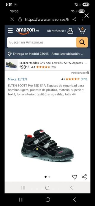 Botas seguridad Elten nº 44