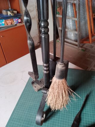 Utensilios chimenea - metal negro