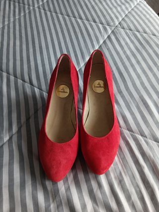 Zapatos ante rojo tacón