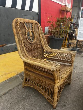 Butaca mimbre vintage