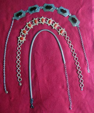 3 Cinturones de mujer metálicos