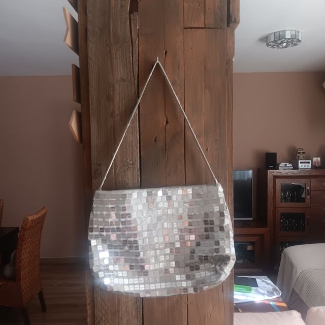 Bolso lentejuelas plata