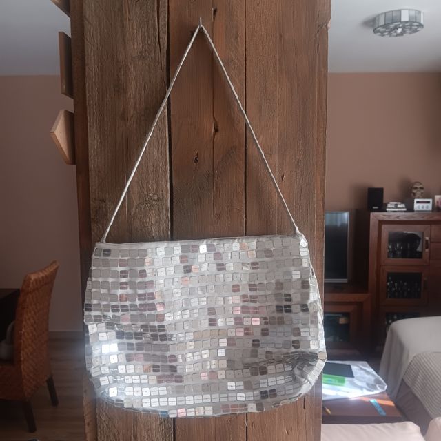 Bolso lentejuelas plata