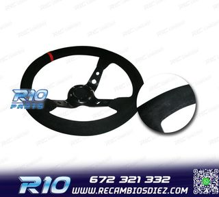 VOLANTE INVERTIDO PIEL VUELTA NEGRO BRAZOS NEGROS Y RIBETE R