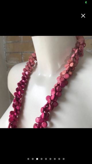 Collar degradé madera rosas y turquesa