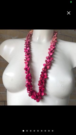Collar degradé madera rosas y turquesa