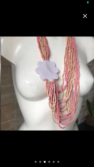 Collar degradé madera rosas y turquesa