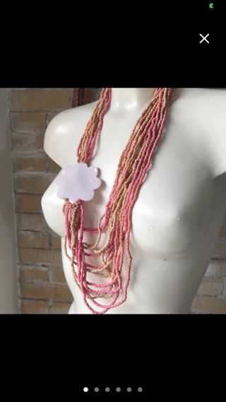 Collar degradé madera rosas y turquesa