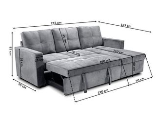 SOFA CHAISE LONGUE REVERSIBLE CON CANAPE TARA