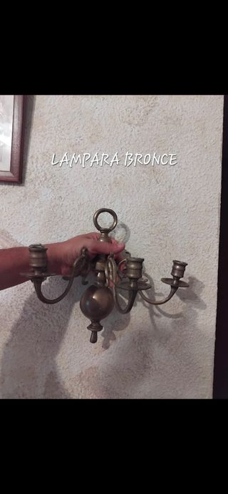 Lampara candelabro bronce antigua