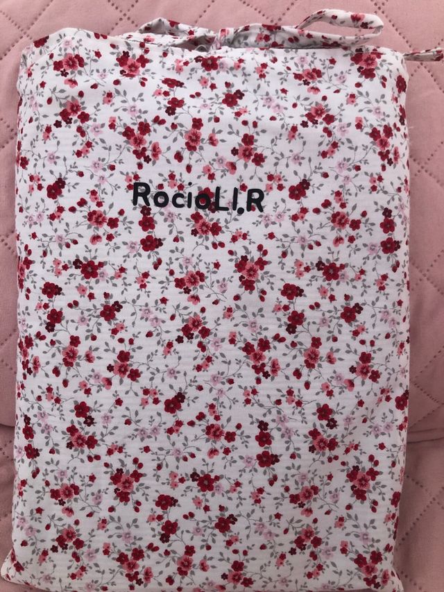 Fundas tela flores rojas-blancas