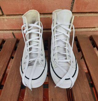 Converse lona plataforma blancas talla 37