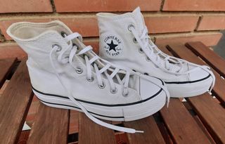 Converse lona plataforma blancas talla 37