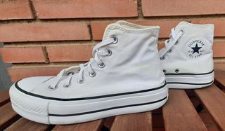 Converse lona plataforma blancas talla 37