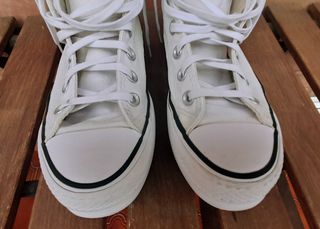 Converse lona plataforma blancas talla 37