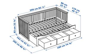 Cama nido HEMNES Ikea - Blanco/Marrón