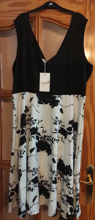 Vestido MOKINGTOP blanco y negro