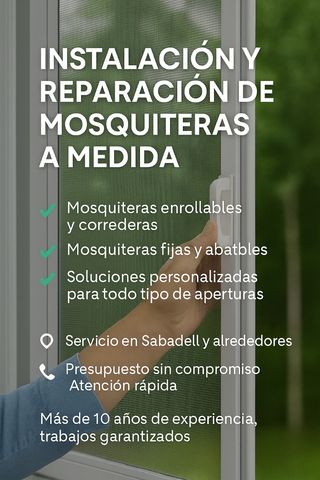Mosquiteras a medida: instalación y reparación