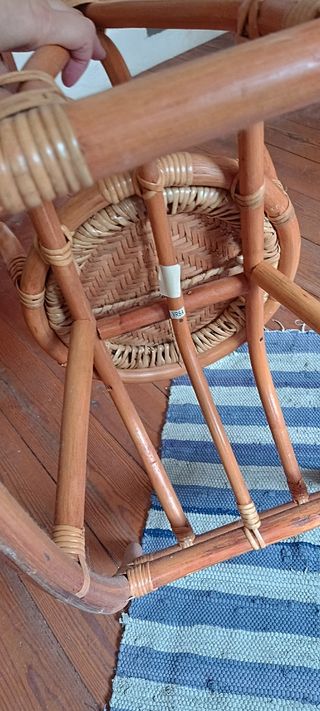 Caballito mecedora mimbre vintage